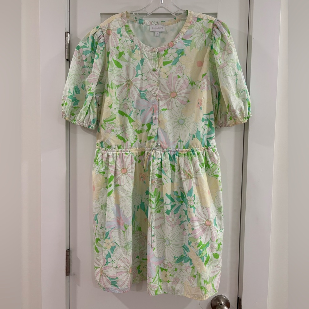 Sugarlips Size XL Floral Puff Sleeve Dress great condition